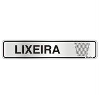 Placa De Alumínio Auto-adesiva 5x25cm Lixeira - 100 Di - Sinalize Placa 5x25 (lixeira) Sinalize 100di - 1