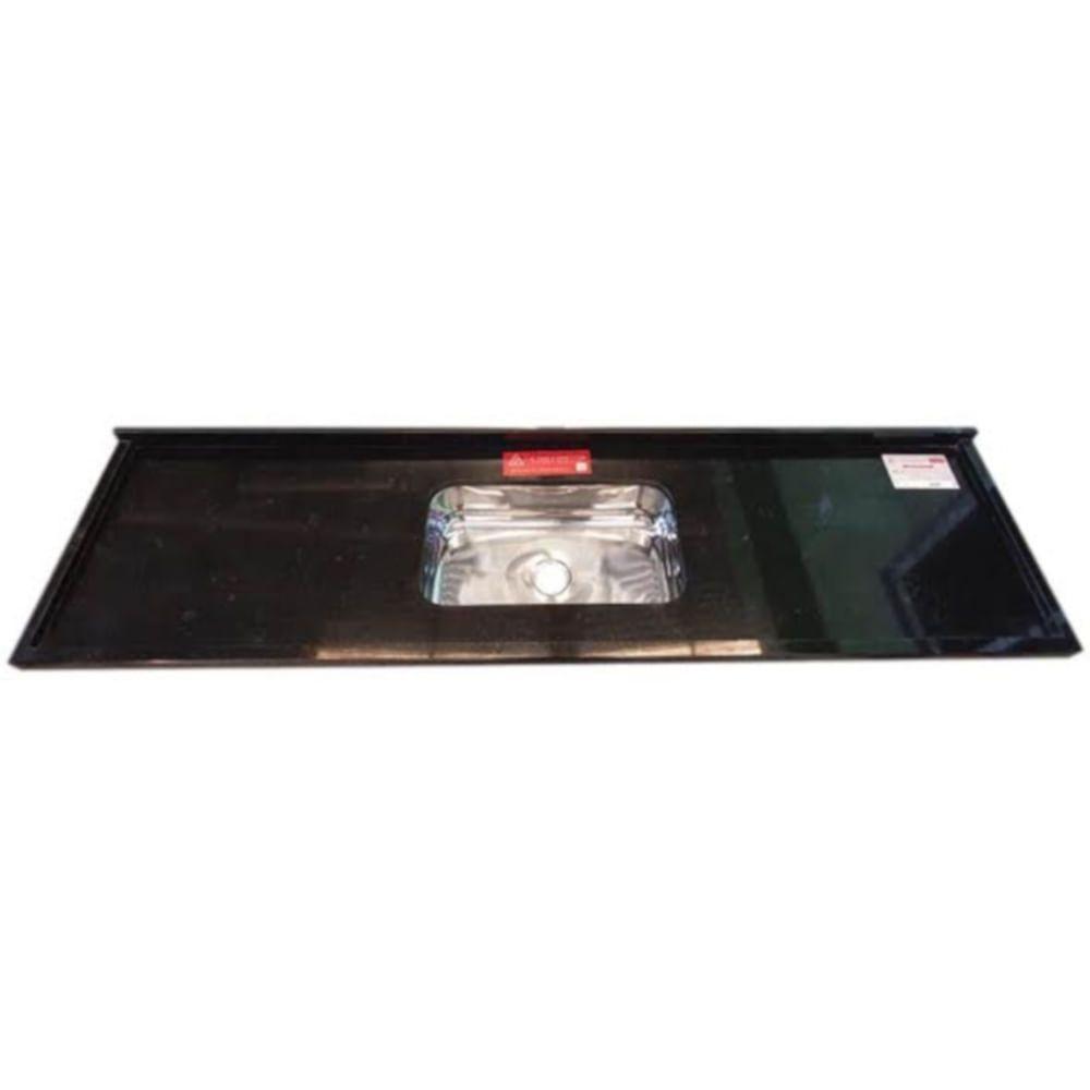 Pia De Granito Plus Preto São Gabriel 1,80 Metro - La Pia Plus Granito 1,80m Preto Sao Gabriel - 1