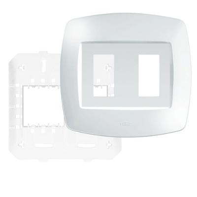 Placa 4"" X 4"" Com Suporte 2 Módulos Verticais Elegance - 2761 - Fame Placa 4x4 C-suporte 2 Mod.vert.elegance