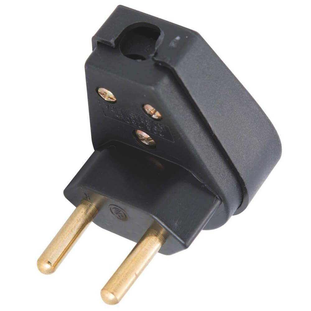 Plugue Angular Preto 2p De 20 Ampères E 250 Volts - 57403109 - Tramontina - 1