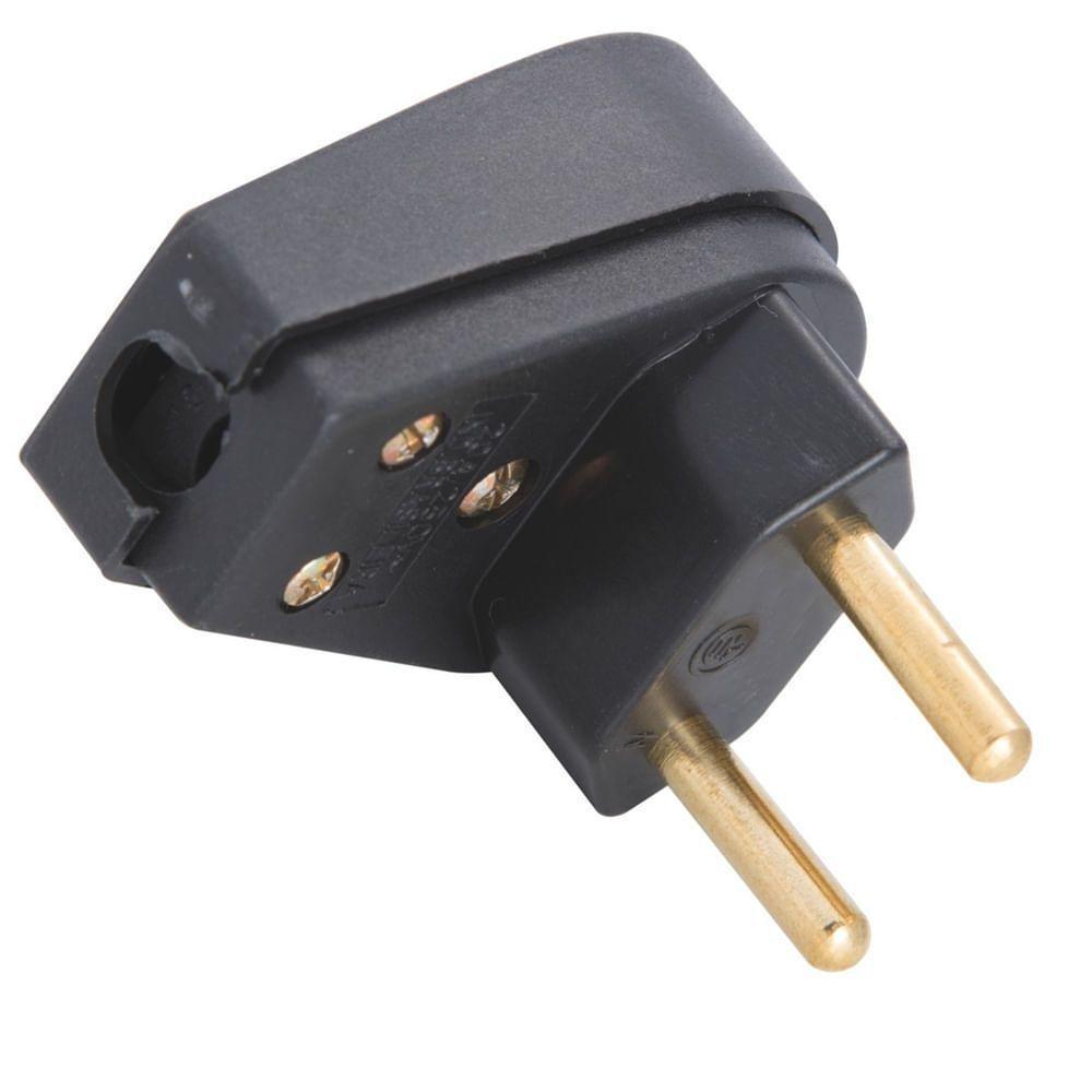 Plugue Angular Preto 2p De 20 Ampères E 250 Volts - 57403109 - Tramontina - 2