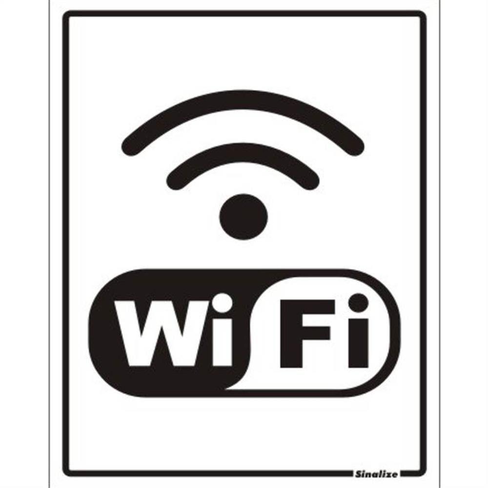Placa De Poliestireno Auto-adesiva 15x20cm Wi-fi - 220 Br - Sinalize Placa Poliestireno 15x20 Wi-fi 220br Sin Sinalize - 1