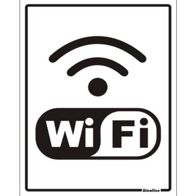 Placa De Poliestireno Auto-adesiva 15x20cm Wi-fi - 220 Br - Sinalize Placa Poliestireno 15x20 Wi-fi 220br Sin Sinalize