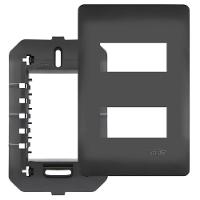 Placa 4x2 Com Suporte E 2 Módulos Distanciados Habitat Black - 4073 - Fame - 1