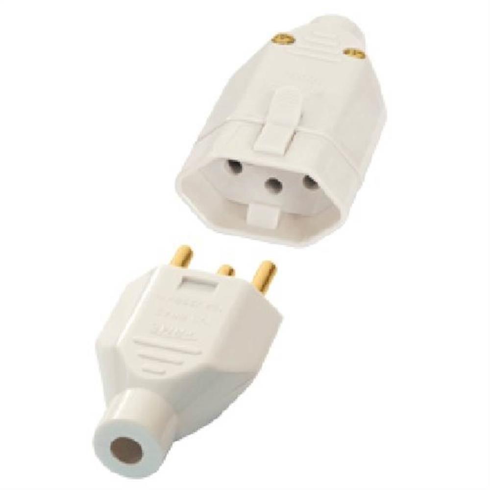 Plugue 2p+t Junção Macho E Fêmea 10a 250 Volts Sobrepor - 1918 - Fame Plugue 2p+t Macho-femea 1918 Fame - 1