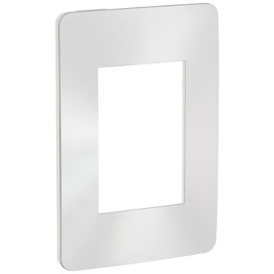Placa 4x2 3 Postos Chrome Satin Branca - S732103419 - Schneider Placa 4x2 3 Postos Br-chrome Satin Schne
