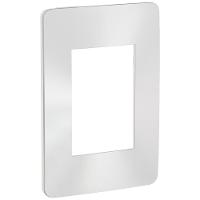 Placa 4x2 3 Postos Chrome Satin Branca - S732103419 - Schneider Placa 4x2 3 Postos Br-chrome Satin Schne - 1