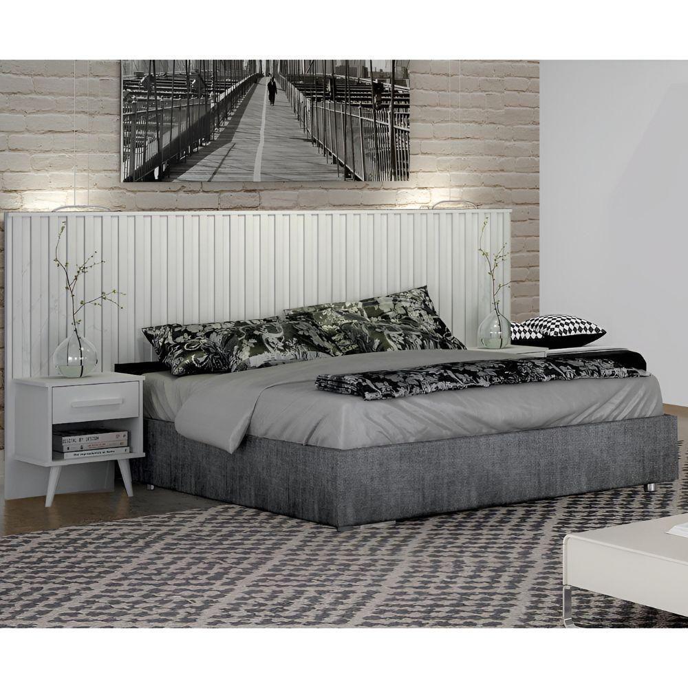 Cabeceira Casal Ripado Milano Branco Leifer Móveis - 2