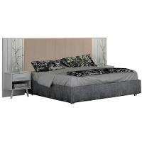 Cabeceira Casal Milano Branco Veludo Palha Leifer Móveis - 1