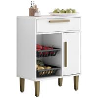 Balcão De Cozinha Com Fruteira Lorena 1 Porta 1 Gaveta Branco Kaiki Móveis - 1