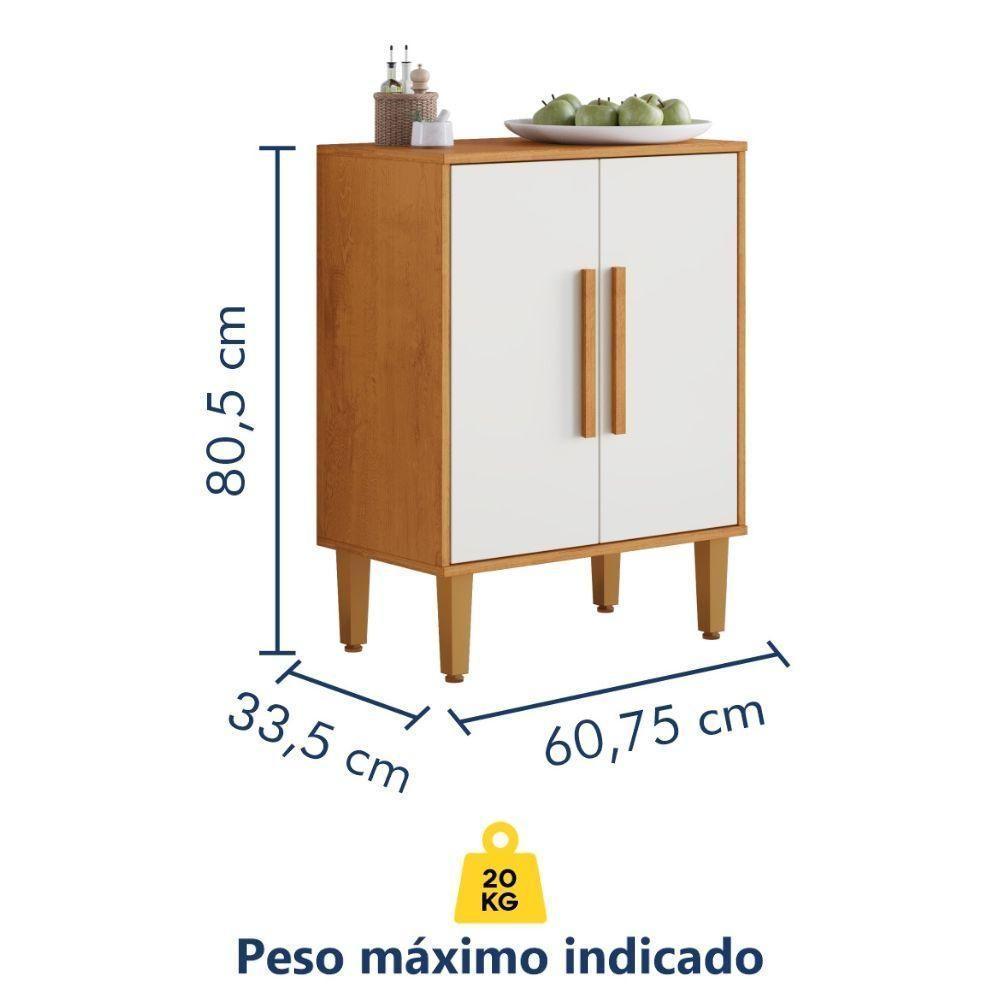 Balcão De Cozinha Lorena 2 Portas Nature Off Kaiki Móveis - 3