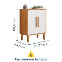 Balcão De Cozinha Lorena 2 Portas Nature Off Kaiki Móveis - 3