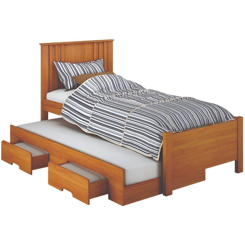 Cama Solteiro Com Auxiliar Milano Cinamomo Leifer Móveis - 1