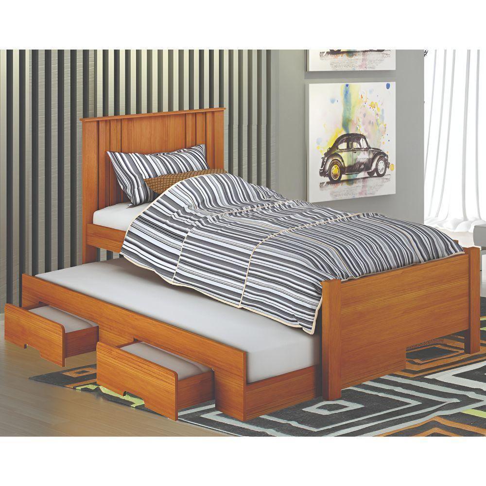 Cama Solteiro Com Auxiliar Milano Cinamomo Leifer Móveis - 2