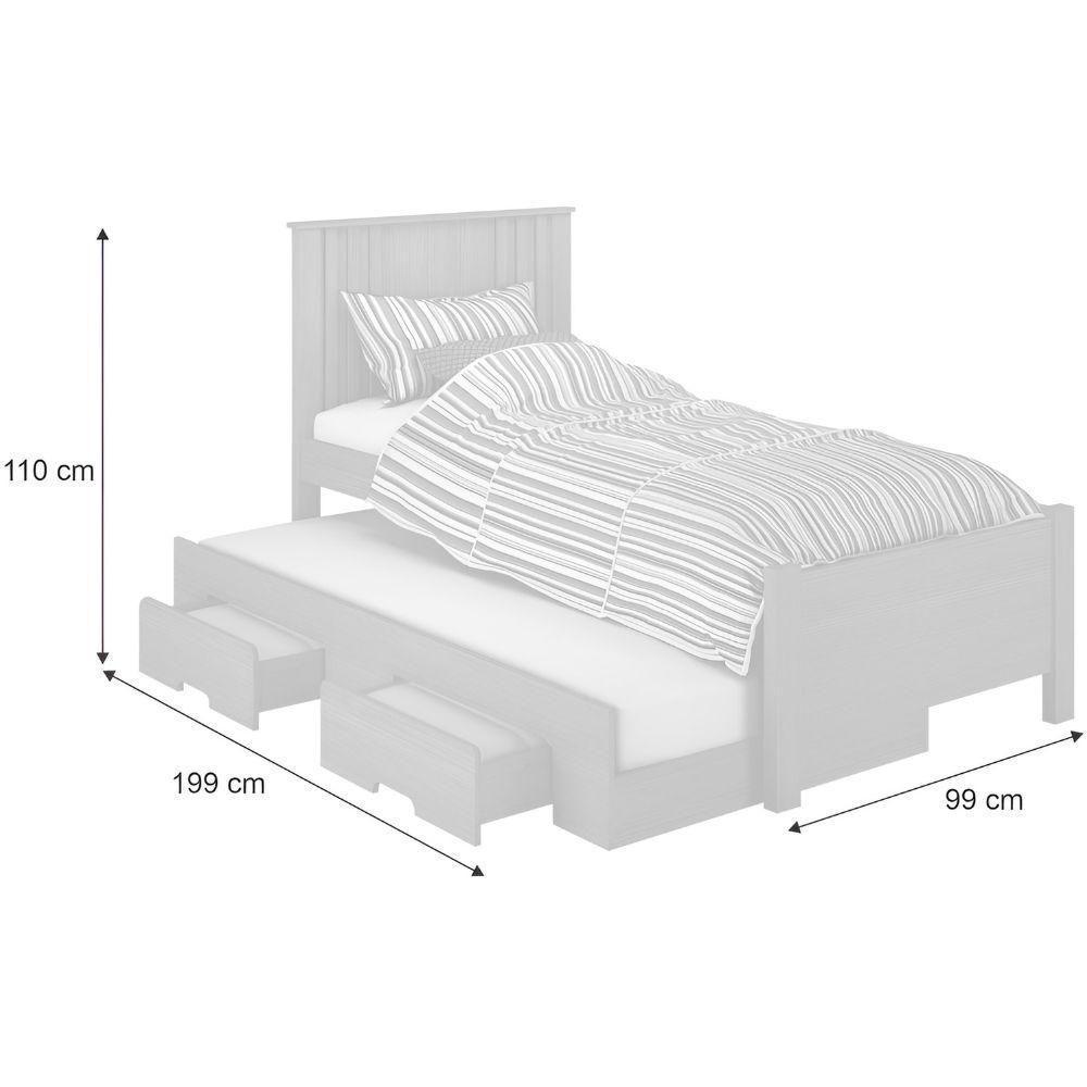 Cama Solteiro Com Auxiliar Milano Cinamomo Leifer Móveis - 3