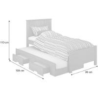 Cama Solteiro Com Auxiliar Milano Cinamomo Leifer Móveis - 3