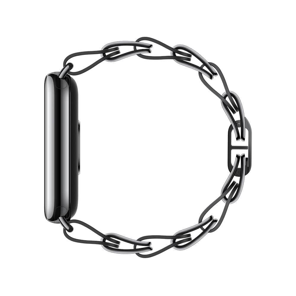 Bracelete Trancado De Metal Para Xiaomi Smart Band 8 Preto - 3