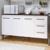 Balcão De Cozinha Atenas 3 Portas 3 Gavetas Branco Kaiki Móveis - 2