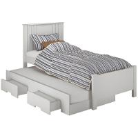 Cama Solteiro Com Auxiliar Milano Branco Leifer Móveis - 1