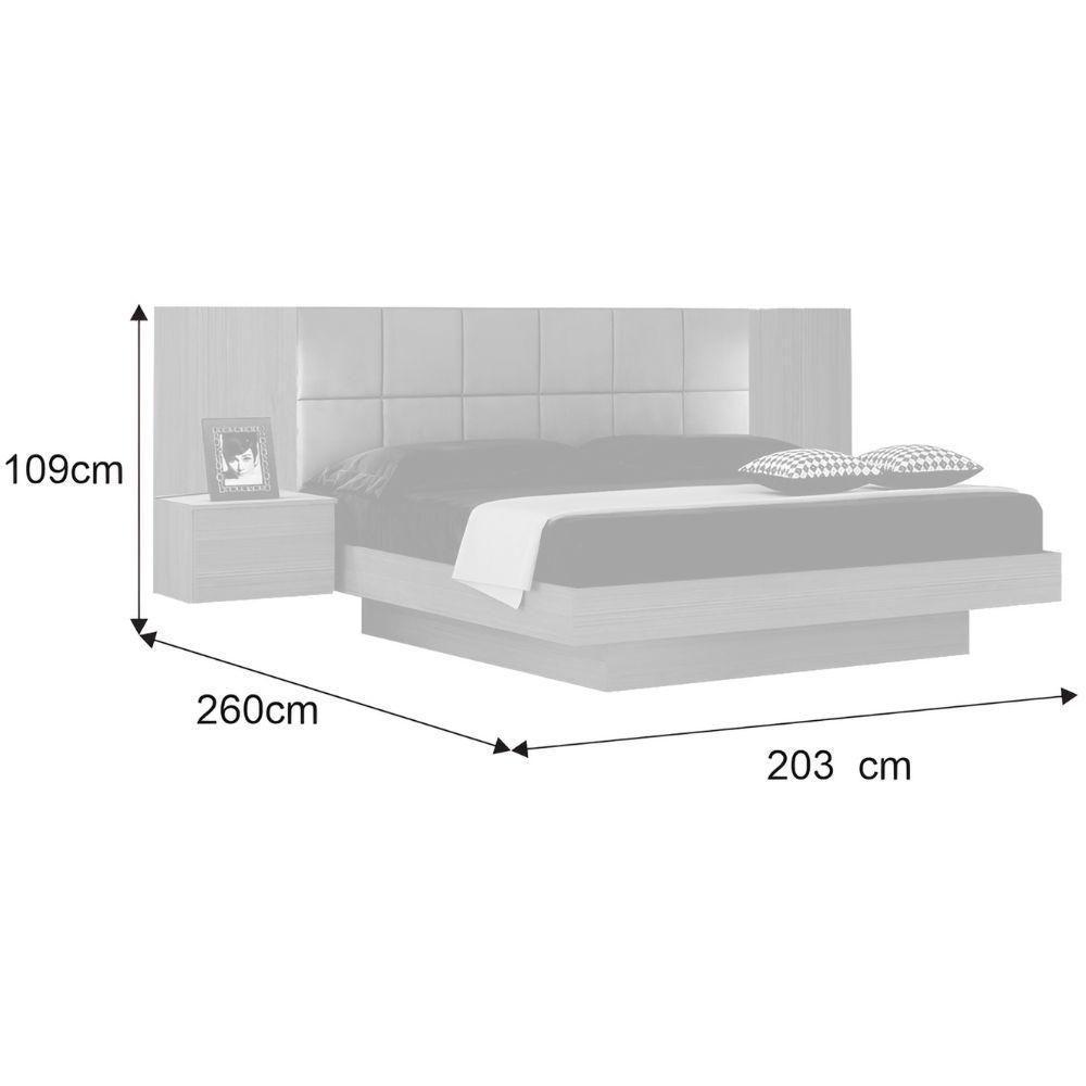 Cama Casal Braga Cinamomo Veludo Palha Leifer Móveis - 3