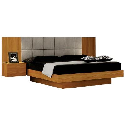 Cama Casal Braga Cinamomo Veludo Palha Leifer Móveis