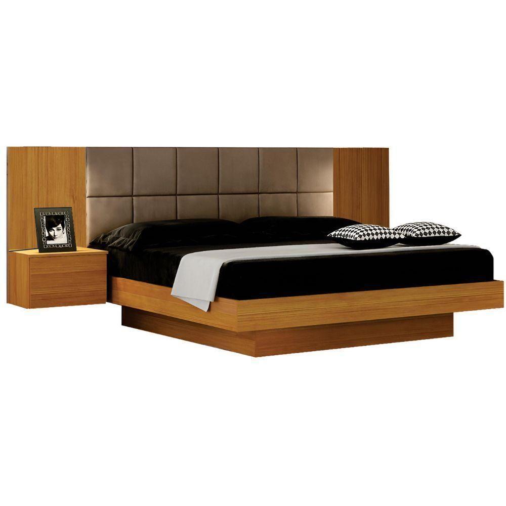 Cama Casal Braga Cinamomo Veludo Camurça Leifer Móveis - 1