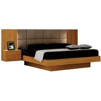 Cama Casal Braga Cinamomo Veludo Camurça Leifer Móveis - 1