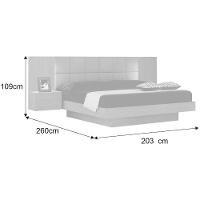 Cama Casal Braga Cinamomo Veludo Camurça Leifer Móveis - 3