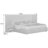 Cabeceira Casal Milano Branco Veludo Camurça Leifer Móveis - 3