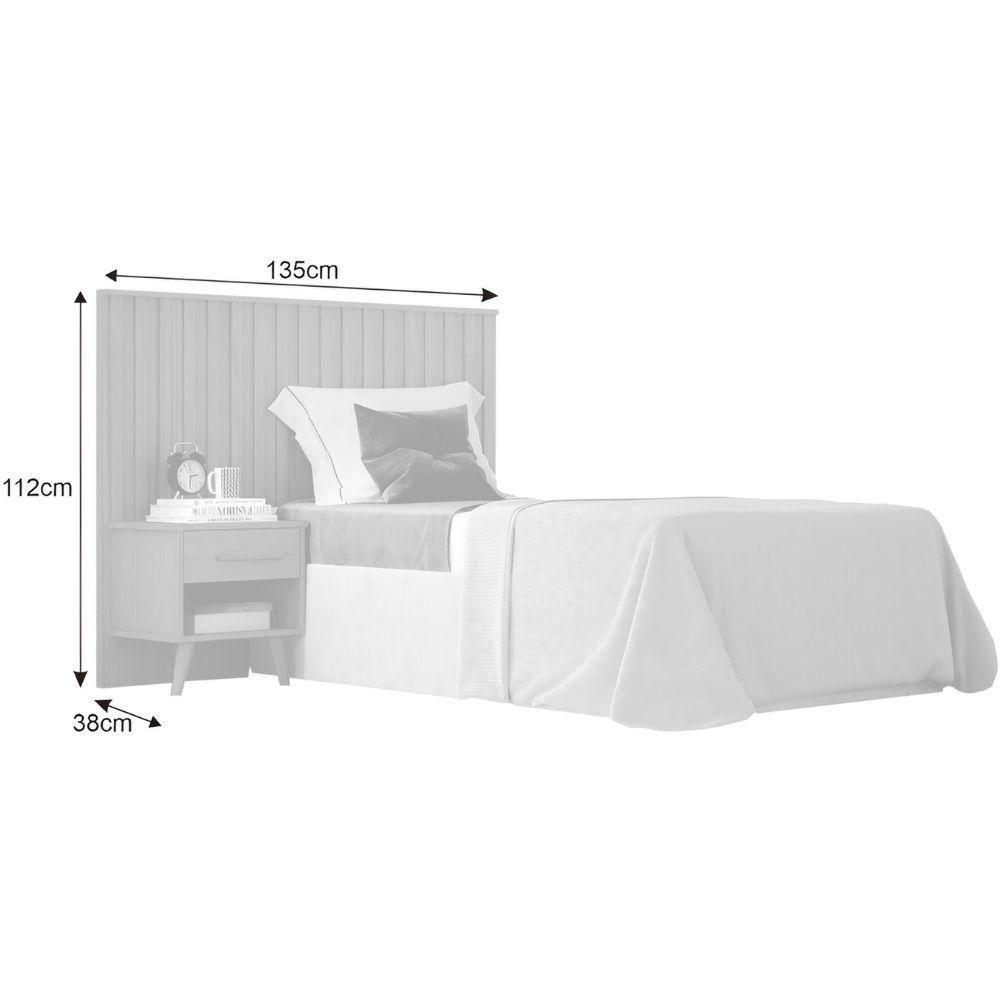 Cabeceira Solteiro Ripado Milano Cinamomo Leifer Móveis - 3