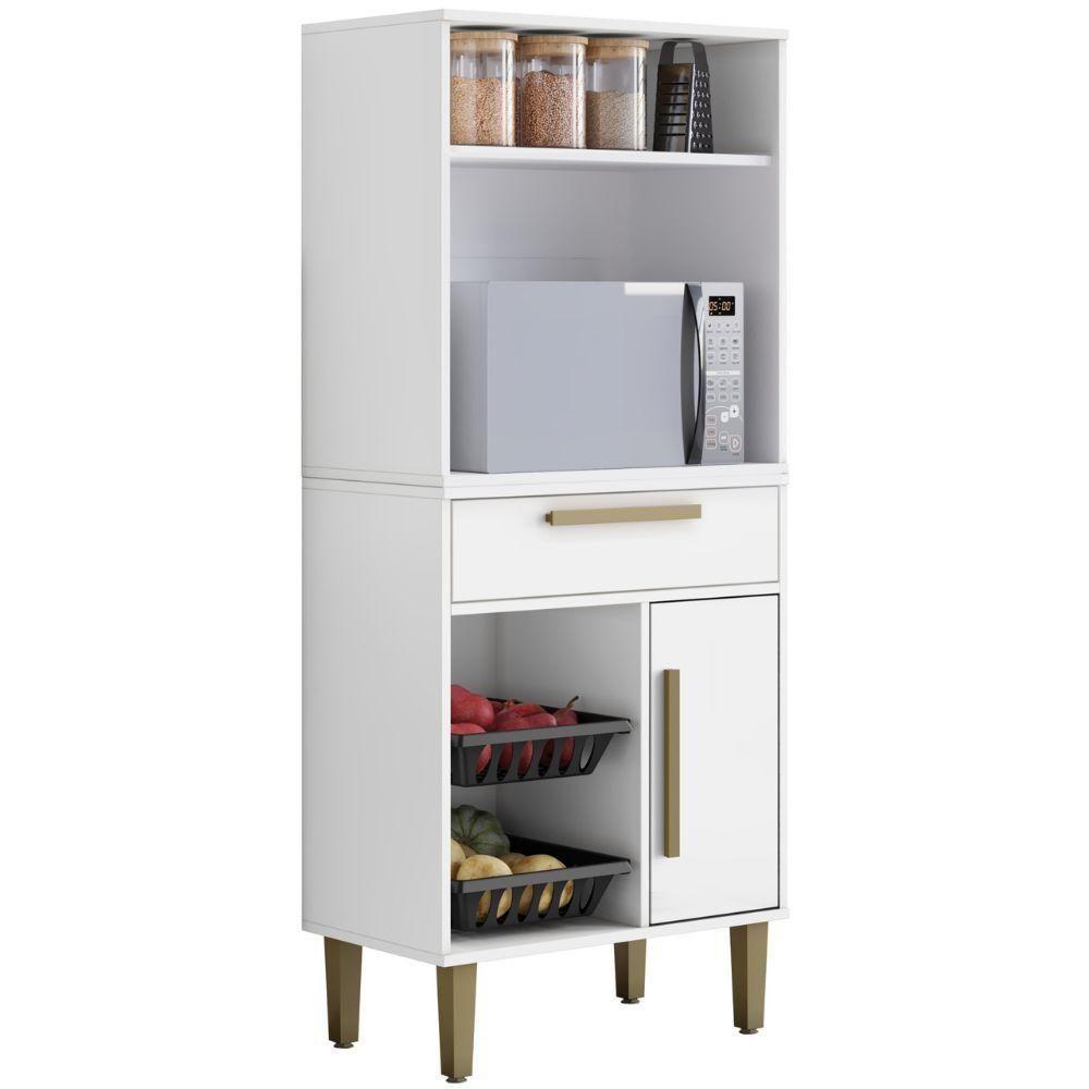 Armário Fruteira Lorena 1 Gaveta Branco Kaiki Móveis - 1