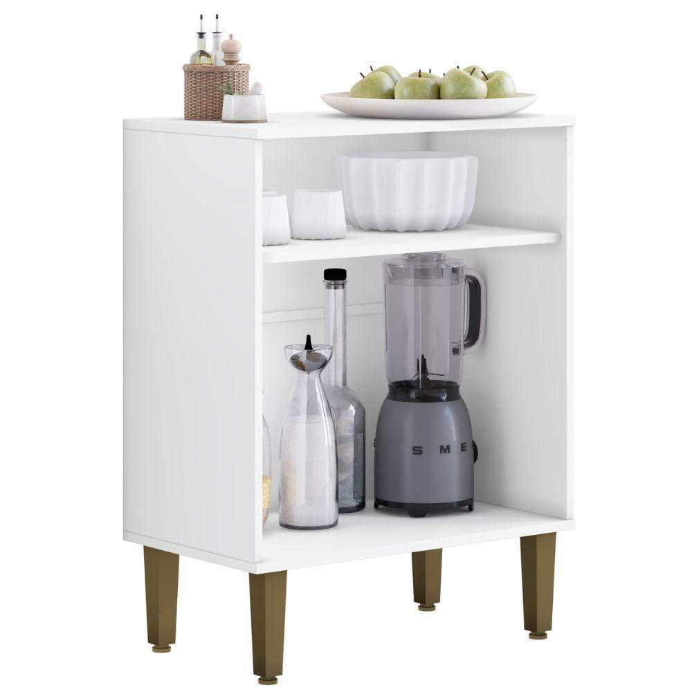 Balcão De Cozinha Lorena 2 Portas Branco Kaiki Móveis - 4