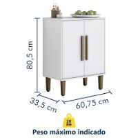 Balcão De Cozinha Lorena 2 Portas Branco Kaiki Móveis - 3