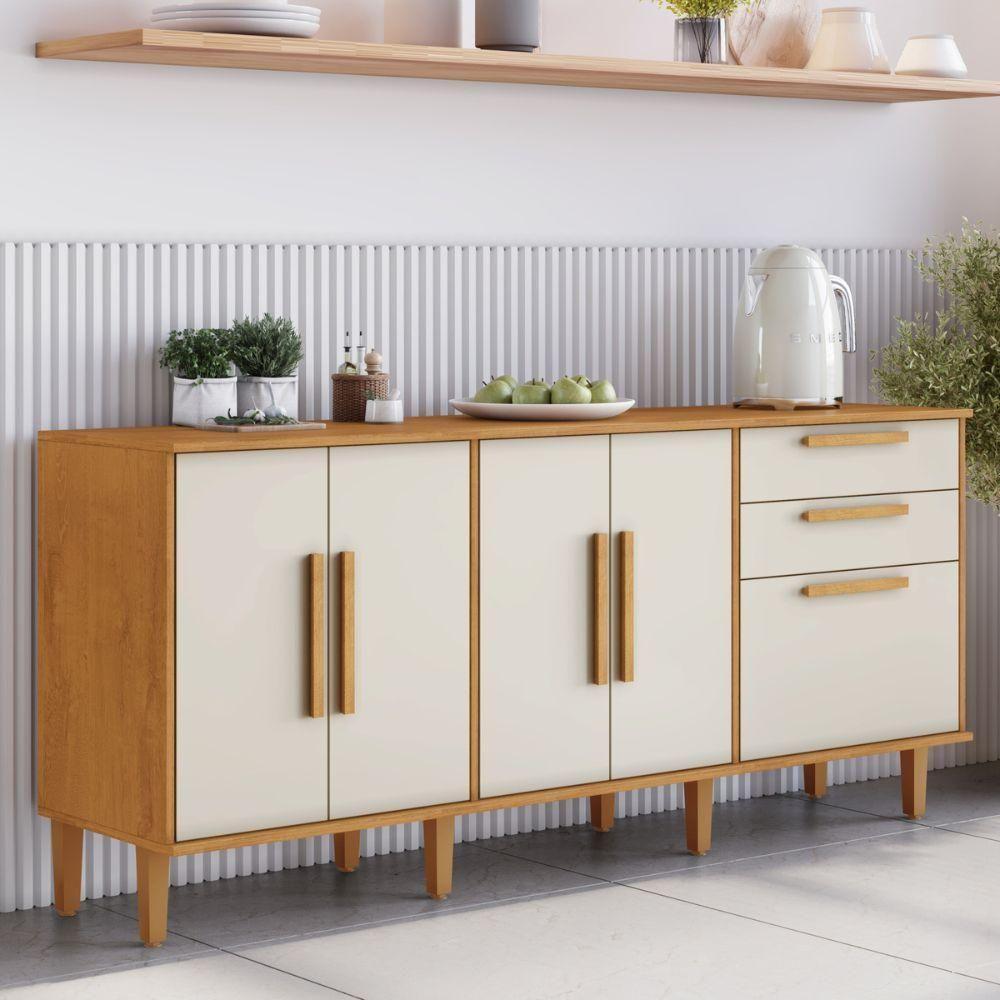 Balcão De Cozinha Lorena 5 Portas 2 Gavetas Nature Off Kaiki Móveis - 2