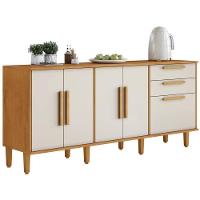 Balcão De Cozinha Lorena 5 Portas 2 Gavetas Nature Off Kaiki Móveis - 1