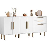 Balcão De Cozinha Lorena 5 Portas 2 Gavetas Branco Kaiki Móveis - 1