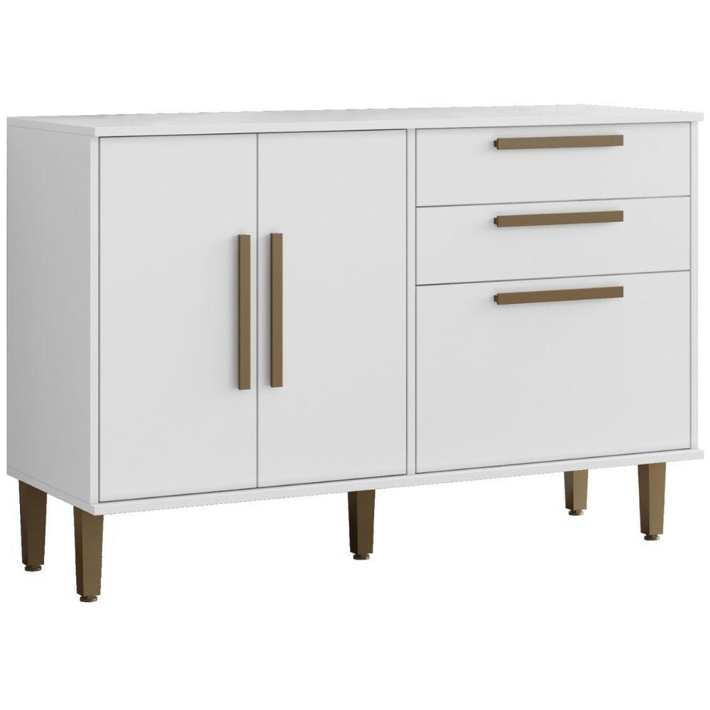 Balcão De Cozinha Lorena 3 Portas 2 Gavetas Branco Kaiki Móveis - 1