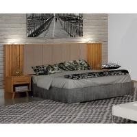 Cabeceira Casal Milano Cinamomo Veludo Camurça Leifer Móveis - 2