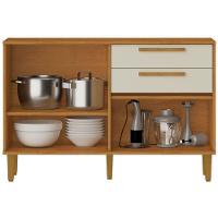 Balcão De Cozinha Lorena 3 Portas 2 Gavetas Nature Off Kaiki Móveis