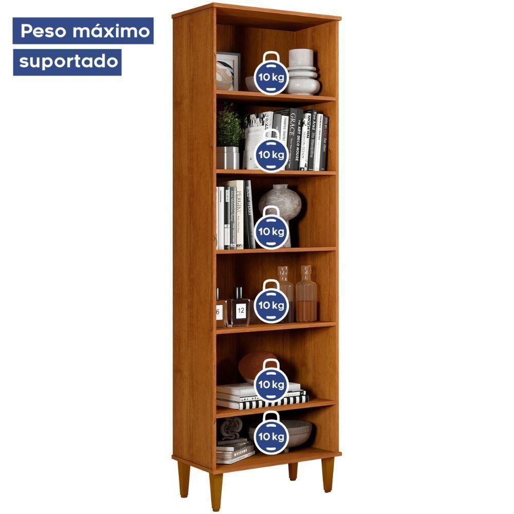 Estante Livreiro Manaus Nature Kaiki Móveis - 4