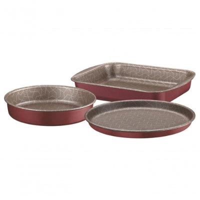 Conjunto De Assadeiras Tramontina Paris 3 Peças Em Alumínio E Revestimento Antiaderente Vermelho