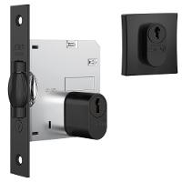 Fechadura 1005 Com Trinco Rolete E Roseta Quadrada Black - 40775 - Stam - 1