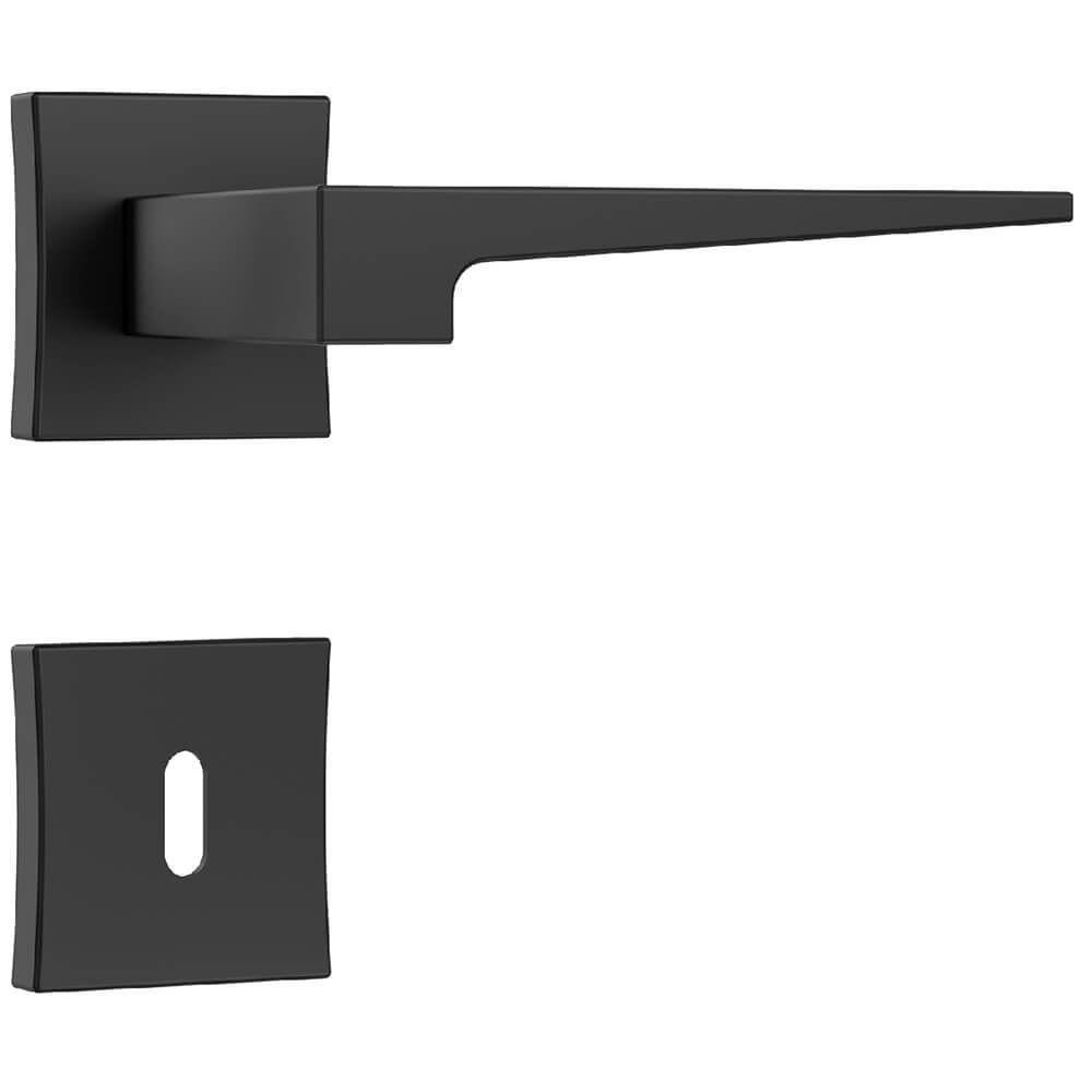 Fechadura Classic Polaris 3200 Com Roseta Quadrada Para Interior Black - 40752 - Stam - 1