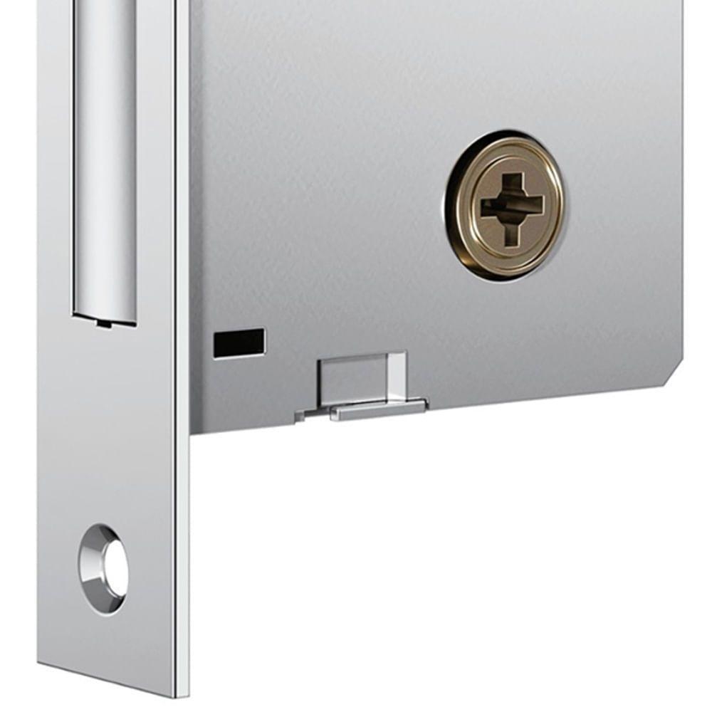 Fechadura Auxiliar 1004 Com Roseta De Inox Polido - 10985 - Stam Fechadura 1004 Ros De Inox Polido - 10985 - Stam - 1