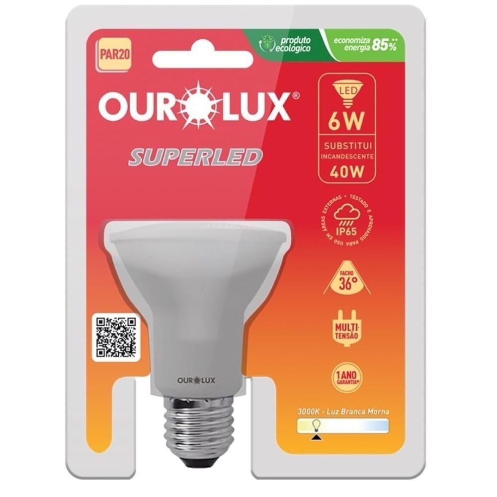 Lâmpada Superled Par20 Ip65a De 6 Watts E 3000k - 20098 - Ourolux Lâmpada Superled Par 20 6w Bivolt - 20098 - Ourolux - 4