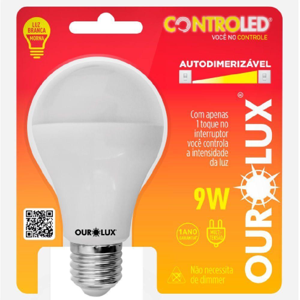Lâmpada Controled Autodimerizável 9 Watts Bivolt 2700k - 20505 - Ourolux - 2