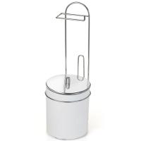 Suporte De Chão Para Papel Higiênico De Aço Cromado Com Lixeira E Tampa - 1245 - Arthi - 1