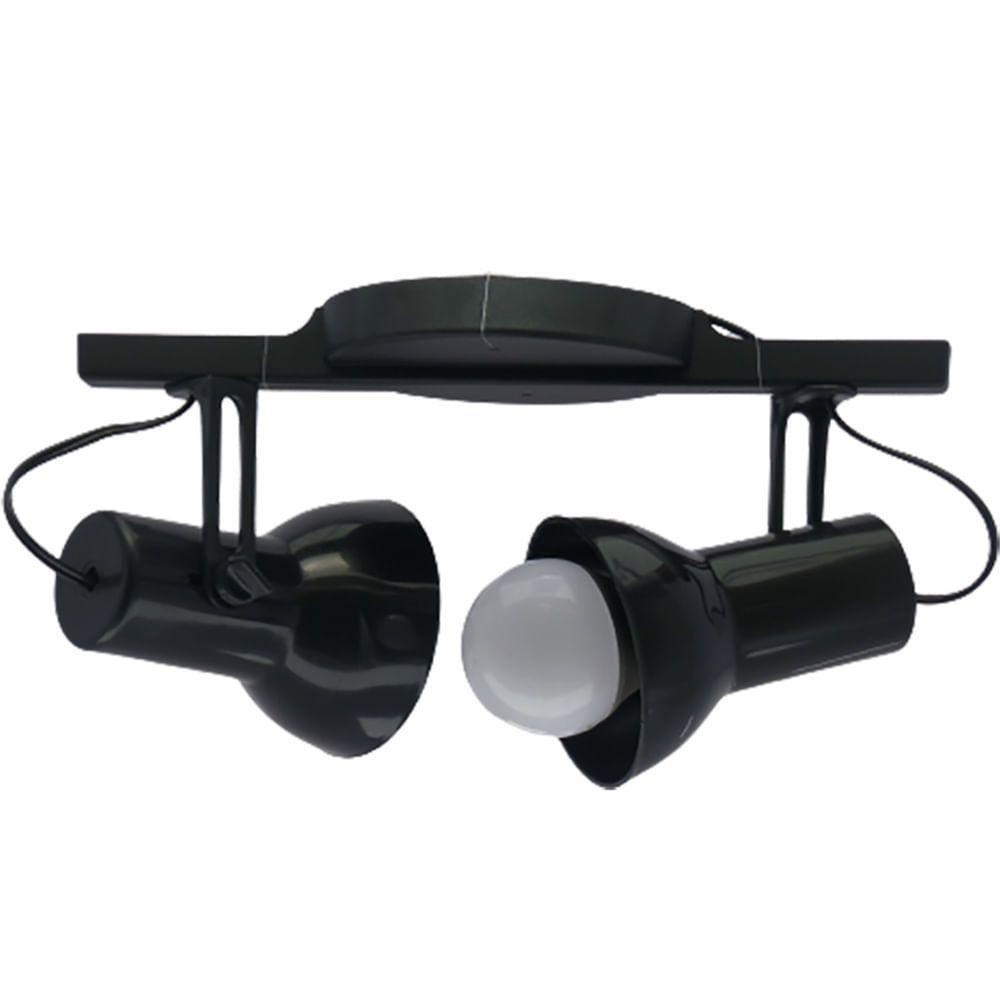 Spot Trilho Duplo Preto - 1120-s - Induplas - 1