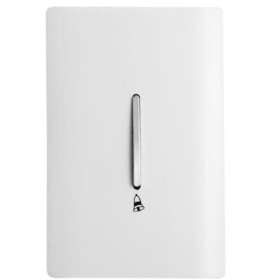 Pulsador Para Campainha Vertical Cromada Com Placa 4x2 Branca - Dc-120017 - Novara