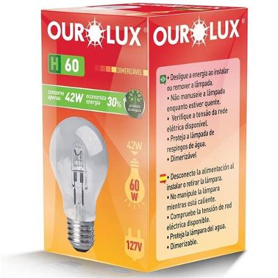 Lâmpada Ecológica Halógena H100 Clara 70w 220v - 02135 - Ourolux Lamp.eco Halogen H100 Clara 70wx220v Our 02135
